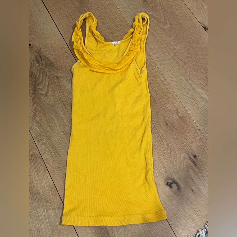 J. Crew Vibrant Yellow Ruffle Top